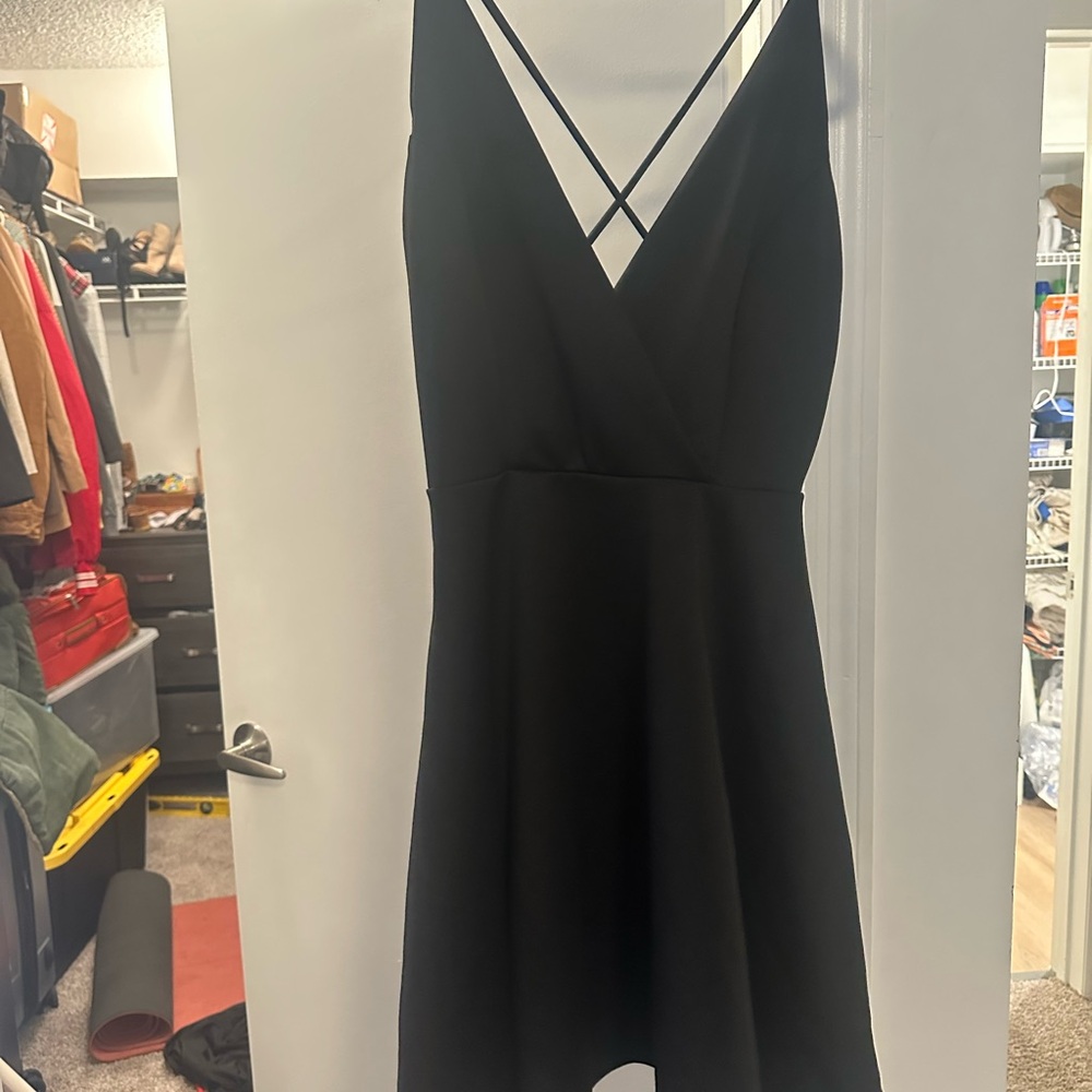 Elegant Black Strappy Dress